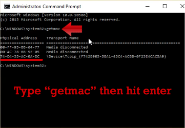different mac address shown in ipconfig for router how change windows 10